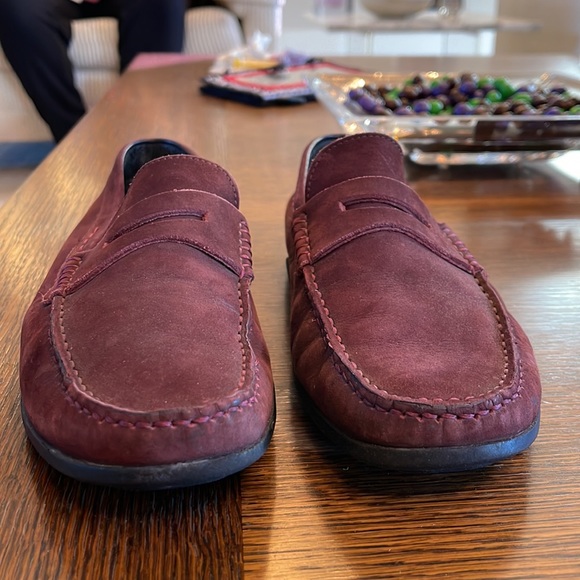 💕x2HP💕Donald J. Pliner Igor men’s burgundy suede loafers - Picture 6 of 12
